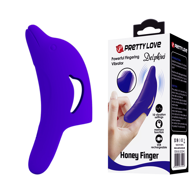 Вібронасадка на палець Pretty Love Delphini Fingering Vibrator Blue