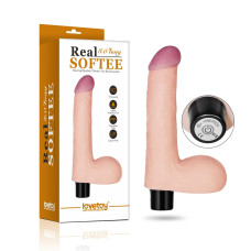 Реалистичный вибратор LoveToy Reel Softee Vibrator with balls Flesh 8,0