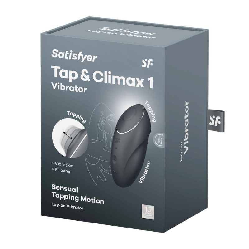 Вибростимулятор-пульсатор Satisfyer Tap & Climax 1 Grey, эффект постукивания пальцем, 2 мотора Вибростимулятор-пульсатор Satisfyer Tap & Climax 1 Grey, эффект постукивания пальцем, 2 мотора