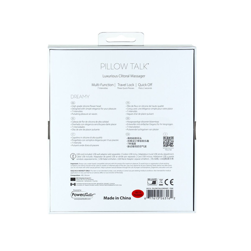 Роскошный вакуумный клиторальный стимулятор Pillow Talk Dreamy Розовый с кристаллом Swarovski Роскошный вакуумный клиторальный стимулятор Pillow Talk Dreamy Розовый с кристаллом Swarovski