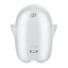 Вакуумный клиторальный стимулятор с вибрацией Satisfyer Glowing Ghost White, светящийся в темноте