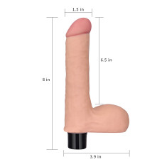 Реалистичный вибратор LoveToy Reel Softee Vibrator with balls Flesh 8,0