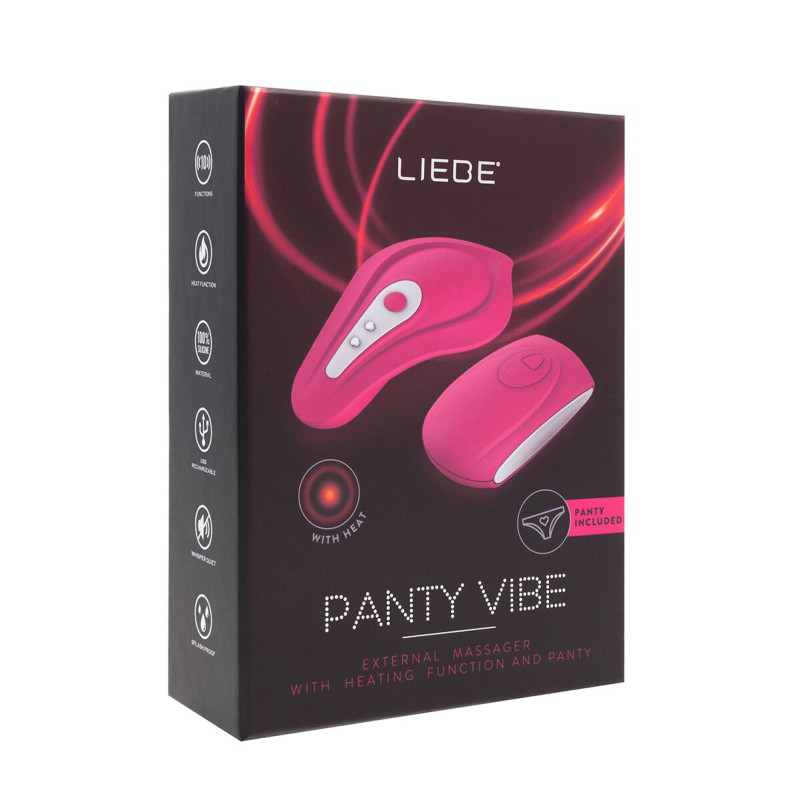 Вібратор у трусики Liebe Panty Vibe Recargable Cerise, нагрів до 39 °C, пульт, трусики в комплекті Вібратор у трусики Liebe Panty Vibe Recargable Cerise, нагрів до 39 °C, пульт, трусики в комплекті