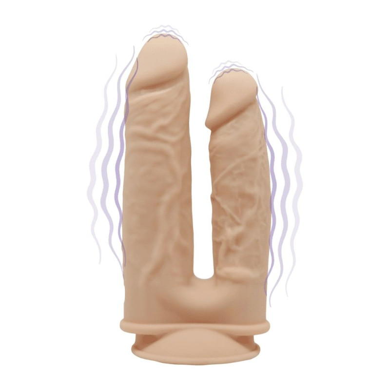 Фаллоимитатор двойной с вибрацией SilexD Double Gusto Flesh Motor (Model 1 size 8&7), двухслойный Фаллоимитатор двойной с вибрацией SilexD Double Gusto Flesh Motor (Model 1 size 8&7), двухслойный