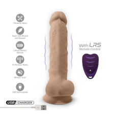 Фаллоимитатор с вибрацией SilexD Vetus Vibro Flesh (MODEL 1 size 8in) + LRS, двухслойный, диам. 4,2 см
