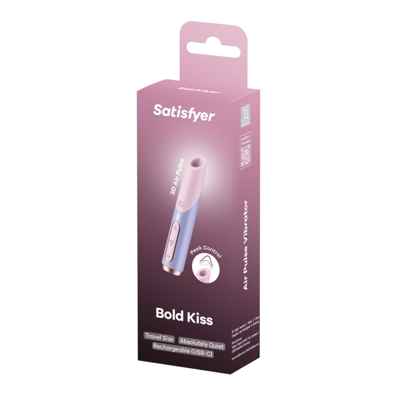 Вакуумный стимулятор Satisfyer Bold Kiss Violet, магнитная технология 3D Air Pulse, 30 режимов работы