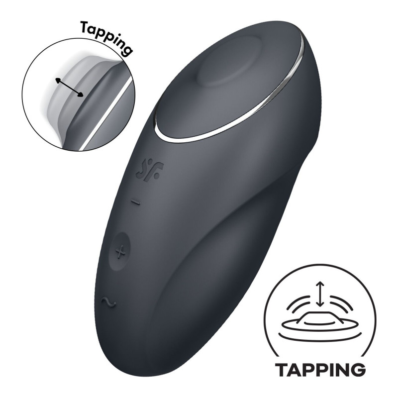Вибростимулятор-пульсатор Satisfyer Tap & Climax 1 Grey, эффект постукивания пальцем, 2 мотора Вибростимулятор-пульсатор Satisfyer Tap & Climax 1 Grey, эффект постукивания пальцем, 2 мотора