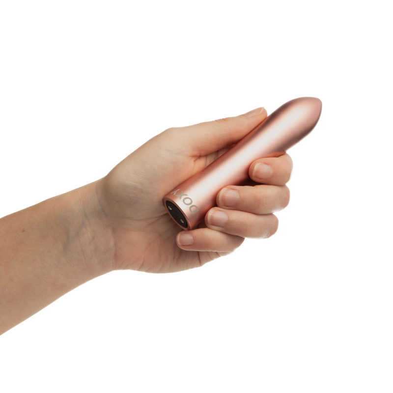 Потужна віброкуля DOXY ROSE GOLD у металевому кейсі, ультрагладенька, 7 режимів Потужна віброкуля DOXY ROSE GOLD у металевому кейсі, ультрагладенька, 7 режимів