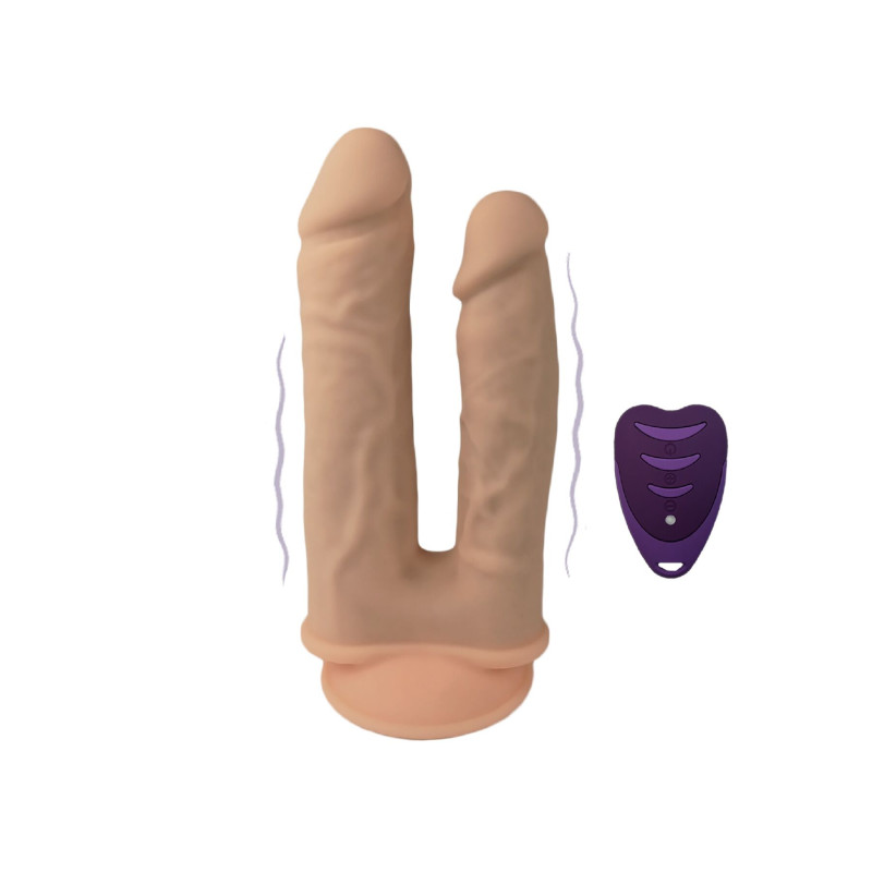 Двойной фаллоимитатор с вибрацией SilexD Double Gusto Vibro Flesh (Model 1 size 8" & 7") + LRS, диаметр 4,5 см и 3,7 см Двойной фаллоимитатор с вибрацией SilexD Double Gusto Vibro Flesh (Model 1 size 8" & 7") + LRS, диаметр 4,5 см и 3,7 см