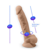 Фаллоимитатор с вибрацией SilexD Vetus Vibro Flesh (MODEL 1 size 8in) + LRS, двухслойный, диам. 4,2 см