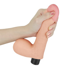 Реалистичный вибратор LoveToy Reel Softee Vibrator with balls Flesh 8,0
