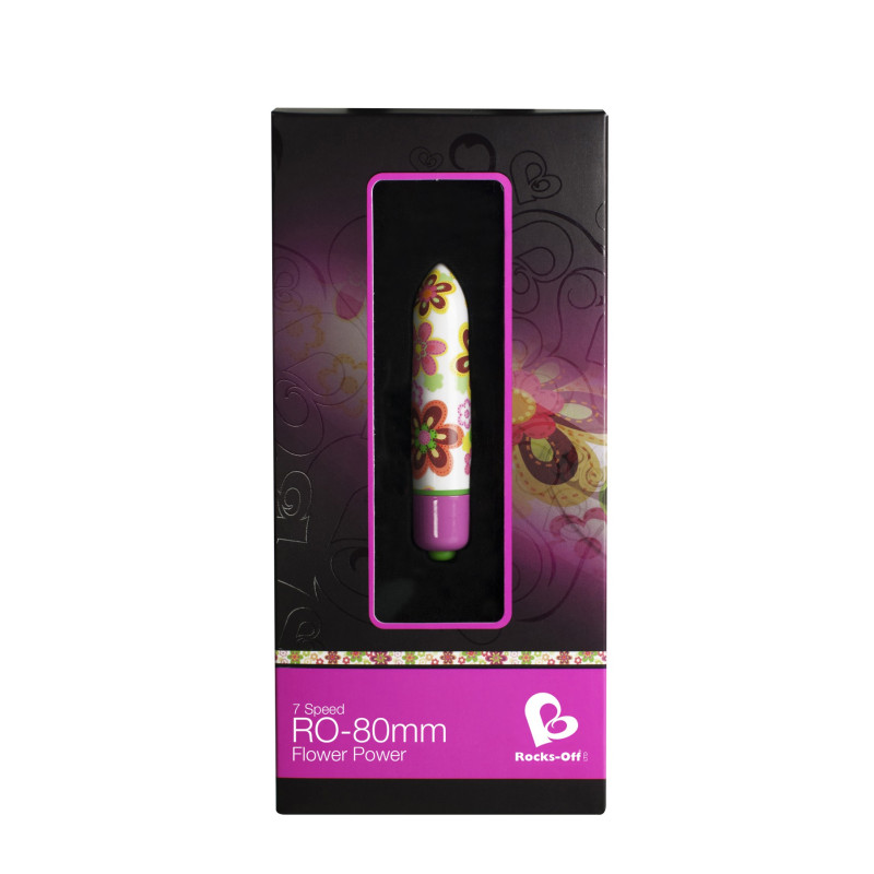 Вібратор Rocks Off Coloured 7 Speed RO-80 мм Flower Print Вібратор Rocks Off Coloured 7 Speed RO-80 мм Flower Print