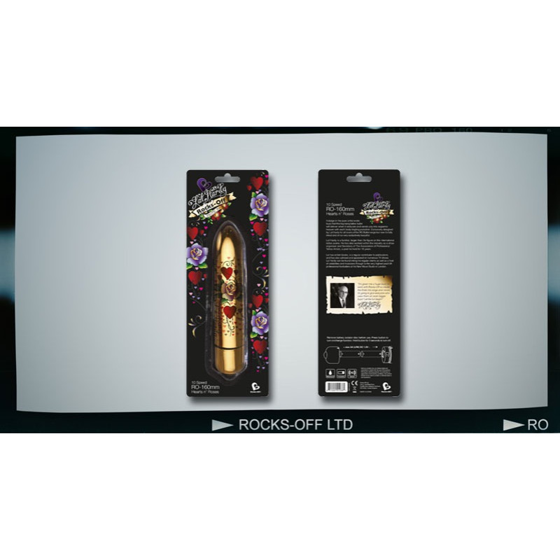 Вибратор Rocks Off RO-160 мм Tattoo Hearts and Roses