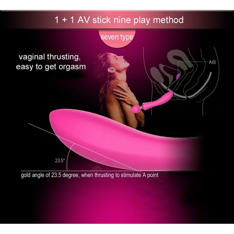 Вибромассажер двухсторнний Leten AV 1+1 Розовый