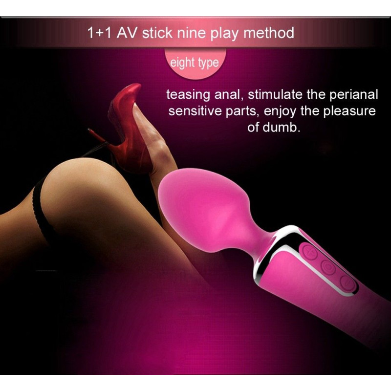 Вибромассажер двухсторнний Leten AV 1+1 Розовый