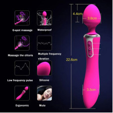 Вибромассажер двухсторнний Leten AV 1+1 Розовый