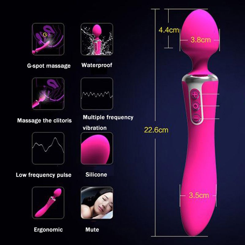 Вибромассажер двухсторнний Leten AV 1+1 Розовый