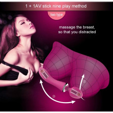 Вибромассажер двухсторнний Leten AV 1+1 Розовый