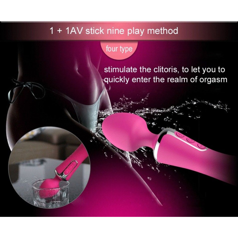 Вибромассажер двухсторнний Leten AV 1+1 Розовый