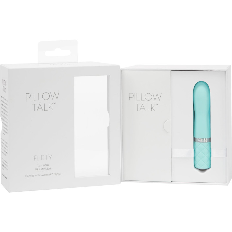 Роскошный вибратор PILLOW TALK Flirty с кристаллом Сваровски Бирюзовый Роскошный вибратор PILLOW TALK Flirty с кристаллом Сваровски Бирюзовый