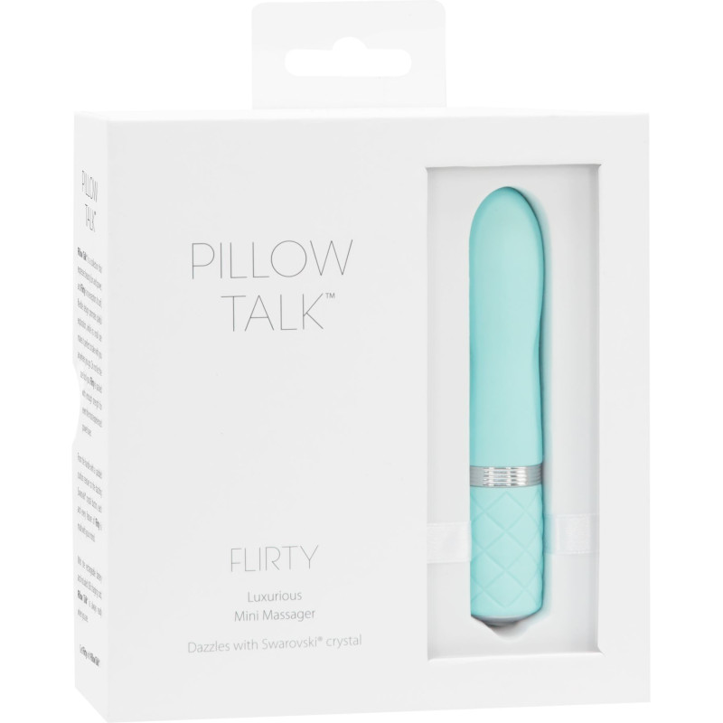 Роскошный вибратор PILLOW TALK Flirty с кристаллом Сваровски Бирюзовый Роскошный вибратор PILLOW TALK Flirty с кристаллом Сваровски Бирюзовый