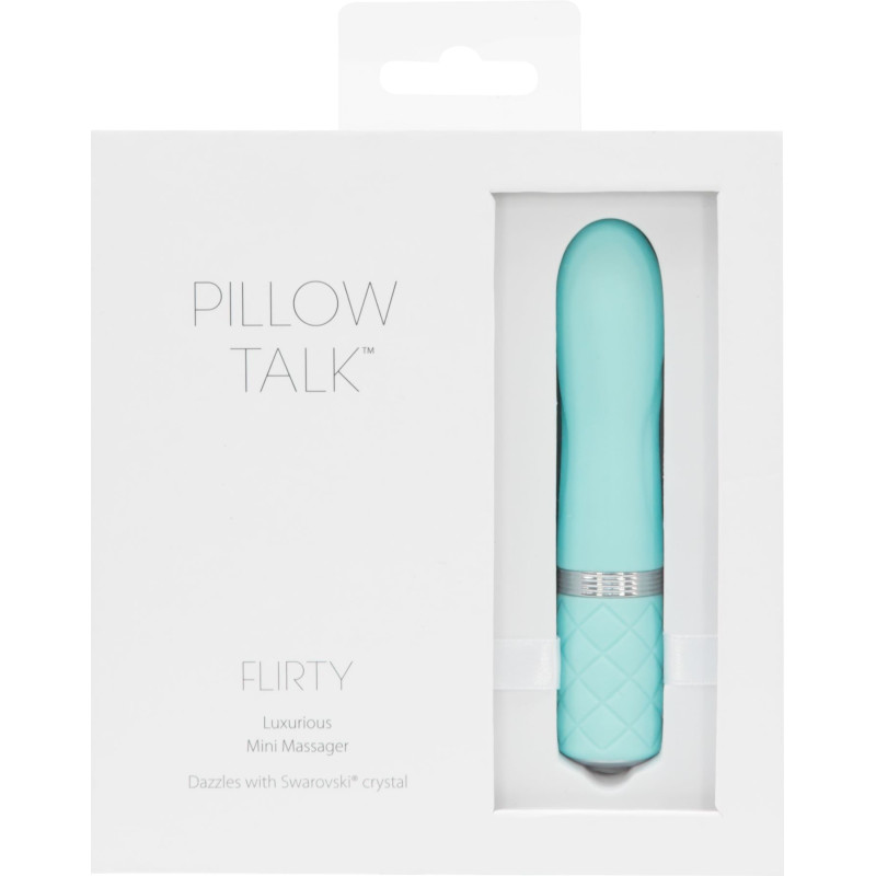 Роскошный вибратор PILLOW TALK Flirty с кристаллом Сваровски Бирюзовый Роскошный вибратор PILLOW TALK Flirty с кристаллом Сваровски Бирюзовый