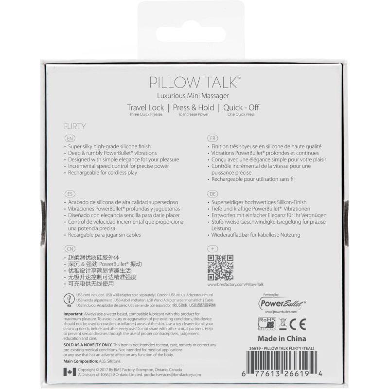 Роскошный вибратор PILLOW TALK Flirty с кристаллом Сваровски Бирюзовый Роскошный вибратор PILLOW TALK Flirty с кристаллом Сваровски Бирюзовый