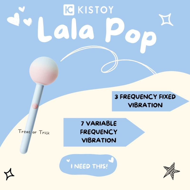 Вибратор-конфета на палочке KISTOY Lala Pop, 2 мотора, маска на глаза в комплекте Вибратор-конфета на палочке KISTOY Lala Pop, 2 мотора, маска на глаза в комплекте