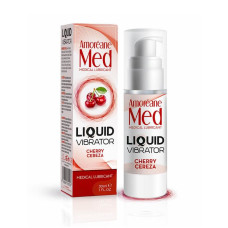 Лубрикант с эффектом вибрации Amoreane Med Liquid Vibrator Cherry 30 мл