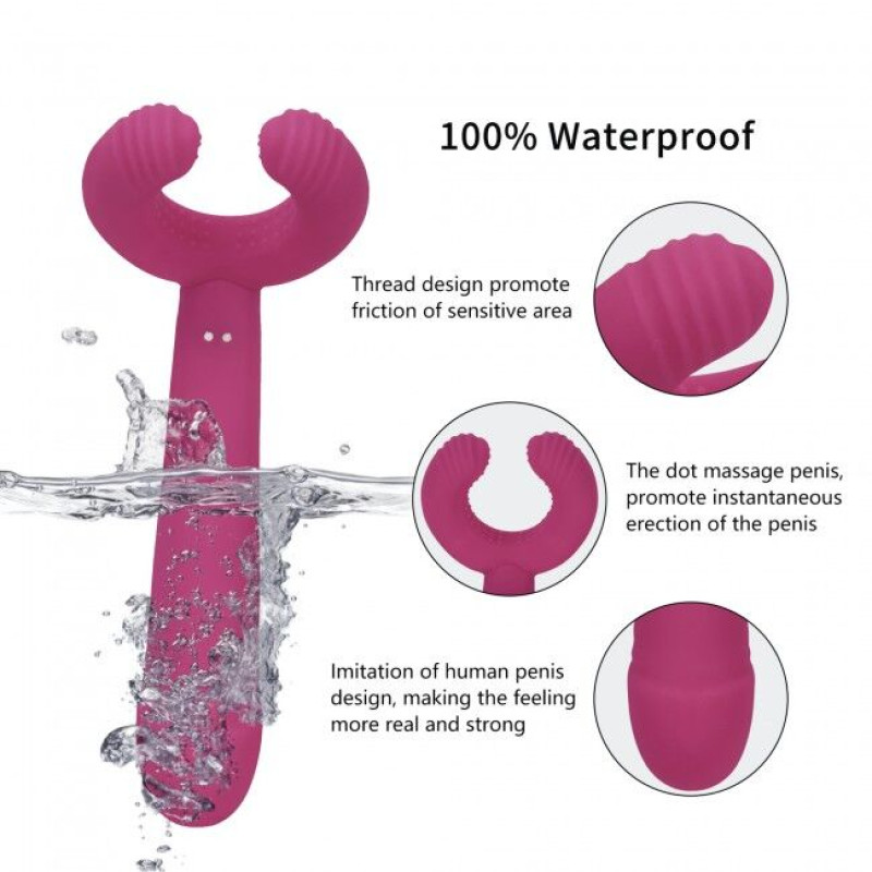 Вибратор для пар PLEASE ME - PLUM STAR с тремя моторами, гибкий Вибратор для пар PLEASE ME - PLUM STAR с тремя моторами, гибкий