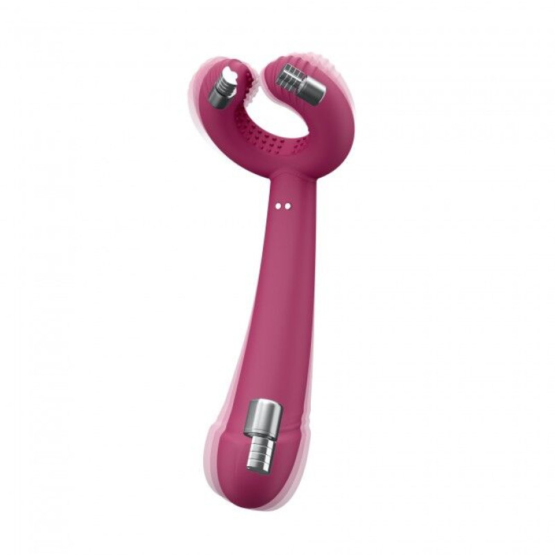 Вибратор для пар PLEASE ME - PLUM STAR с тремя моторами, гибкий Вибратор для пар PLEASE ME - PLUM STAR с тремя моторами, гибкий