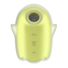 Вакуумный клиторальный стимулятор с вибрацией Satisfyer Glowing Ghost Yellow, светящийся в темноте