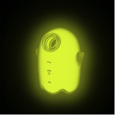 Вакуумный клиторальный стимулятор с вибрацией Satisfyer Glowing Ghost Yellow, светящийся в темноте