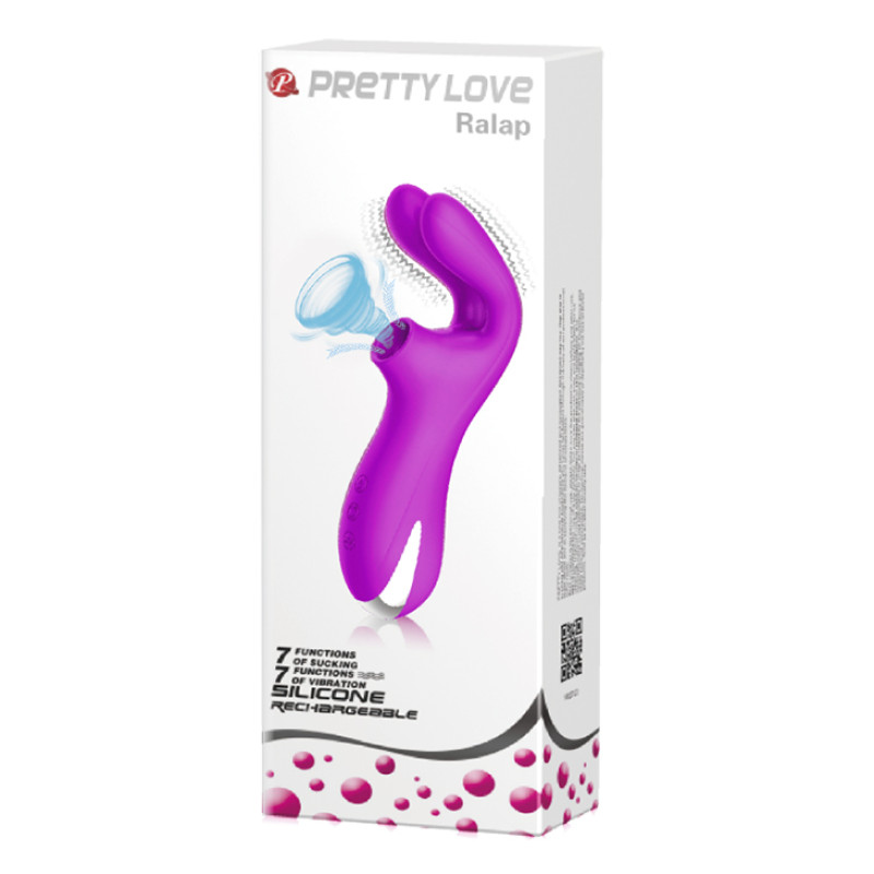 Вібратор Pretty Love Ralap Vibrator + Suction Фіолетовий Вібратор Pretty Love Ralap Vibrator + Suction Фіолетовий