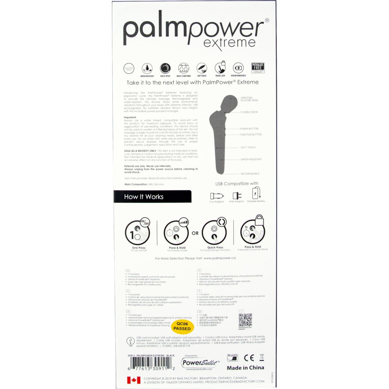 Мощный вибромассажер PalmPower EXTREME Черный