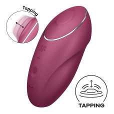 Вибростимулятор-пульсатор Satisfyer Tap & Climax 1 Red, эффект постукивания пальцем, 2 мотора