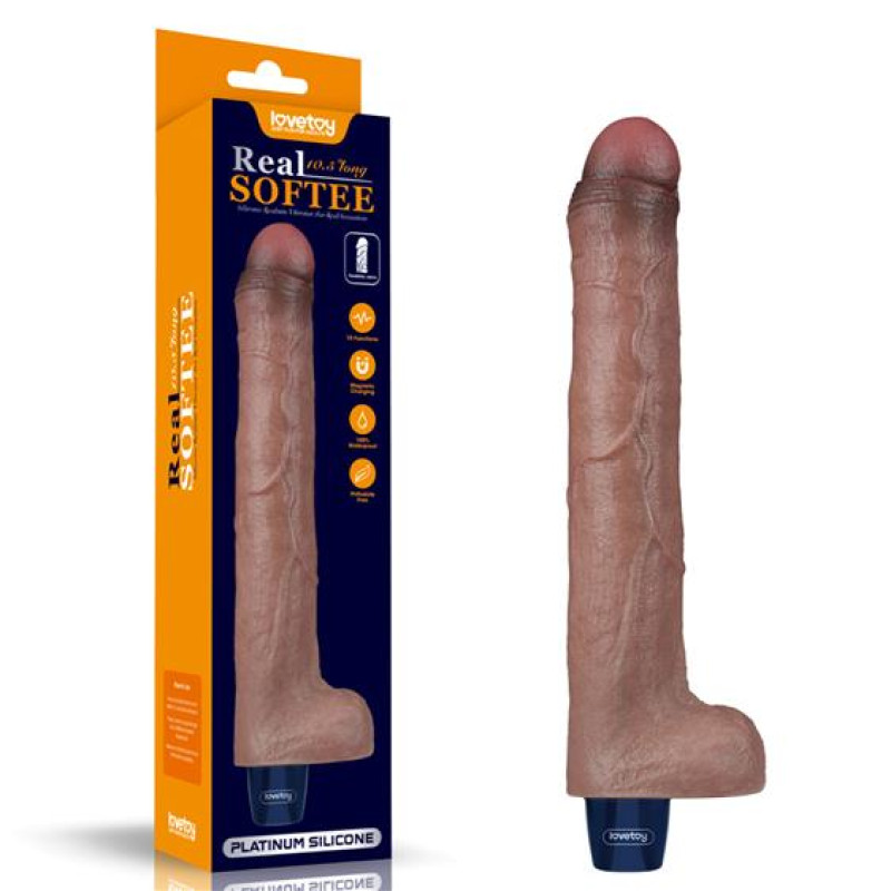 Вібратор LoveToy Real Softee Rechargeable Silicone Vibrating Dildo 10.5 Вібратор LoveToy Real Softee Rechargeable Silicone Vibrating Dildo 10.5