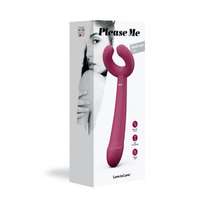 Вибратор для пар PLEASE ME - PLUM STAR с тремя моторами, гибкий Вибратор для пар PLEASE ME - PLUM STAR с тремя моторами, гибкий