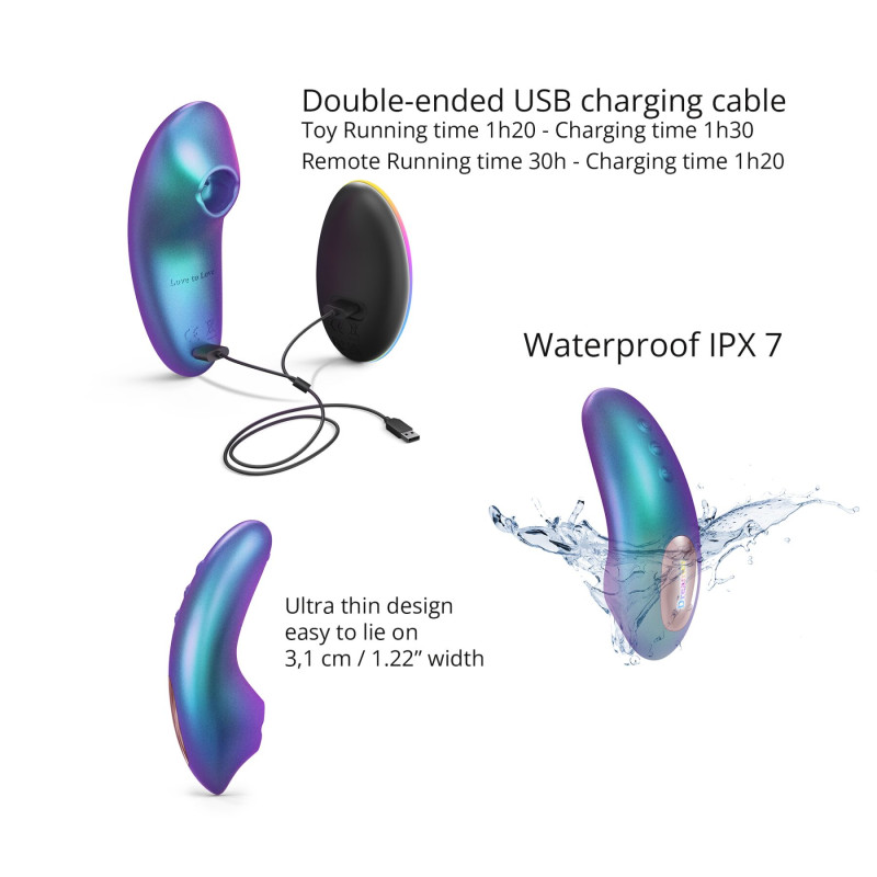 Вакуумный клиторальный стимулятор Love To Love DREAMER – IRIDESCENT TURQUOISE, ласки язычком, пульт Вакуумный клиторальный стимулятор Love To Love DREAMER – IRIDESCENT TURQUOISE, ласки язычком, пульт
