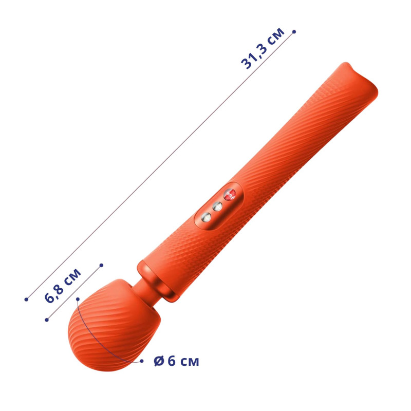 Вібромасажер Fun Factory VIM Vibrating Wand sunrise orange, суперпотужний та легкий, до 6 годин роботи Вібромасажер Fun Factory VIM Vibrating Wand sunrise orange, суперпотужний та легкий, до 6 годин роботи