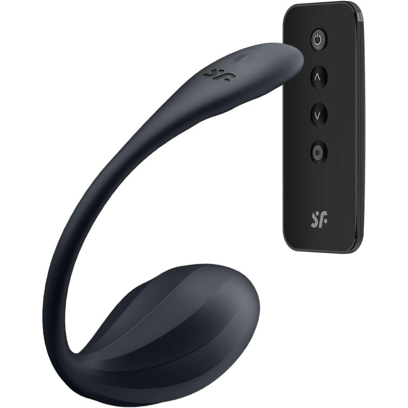 Віброяйце Satisfyer Ribbed Petal Connect App Black