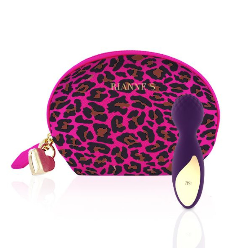 Мини вибромассажер Rianne S: Lovely Leopard Фиолетовый, 10 режимов работы, косметичка-чехол Мини вибромассажер Rianne S: Lovely Leopard Фиолетовый, 10 режимов работы, косметичка-чехол