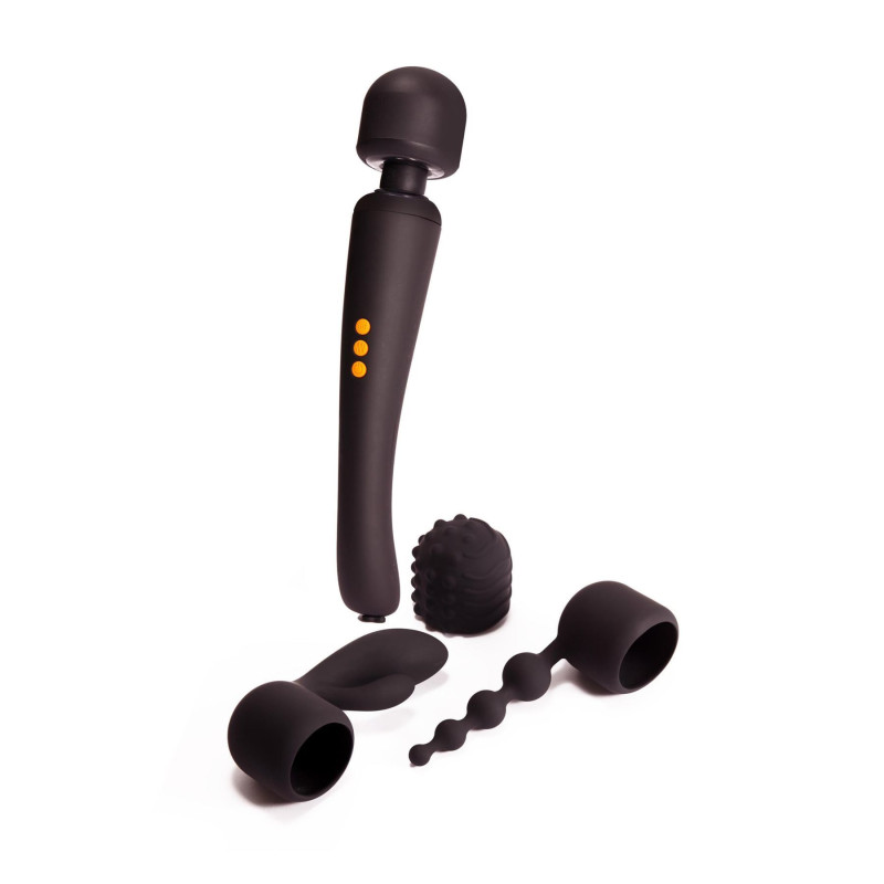 Вибромассажер с тремя насадками Pornhub Supercharge Wand Set мощный Вибромассажер с тремя насадками Pornhub Supercharge Wand Set мощный