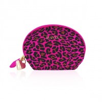 Мини вибромассажер Rianne S: Lovely Leopard Фиолетовый, 10 режимов работы, косметичка-чехол