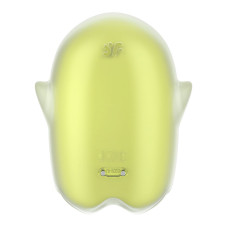 Вакуумный клиторальный стимулятор с вибрацией Satisfyer Glowing Ghost Yellow, светящийся в темноте