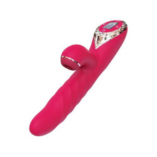 Вибратор-кролик с вакуумной стимуляцией и вращающимся стволом Kistoy A-King Max Красный