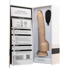 Фаллоимитатор с пульсацией Naked ADDICTION Dominic 9 Vanilla, пульт ДУ, диаметр 4,2 см