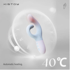 Вибратор-кролик для точки G KISTOY Big G Blue, изогнутый отросток, автоматический подогрев.