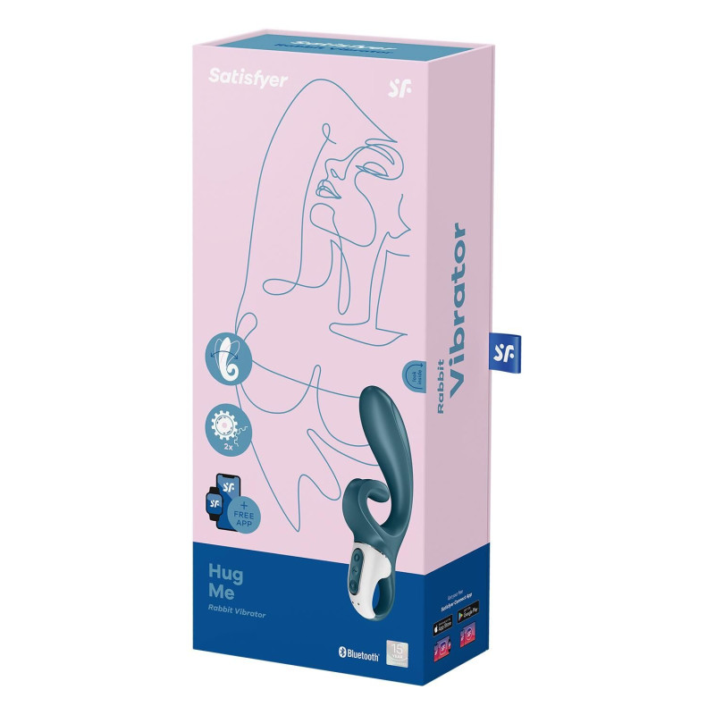 Смарт вібратор-кролик Satisfyer Hug Me Bluegrey, 2 мотори, діаметр 4,2см, широка кліторальна частина Смарт вібратор-кролик Satisfyer Hug Me Bluegrey, 2 мотори, діаметр 4,2см, широка кліторальна частина