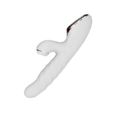 Вибратор-кролик с вакуумной стимуляцией и вращающимся стволом Kistoy A-King Max Белый